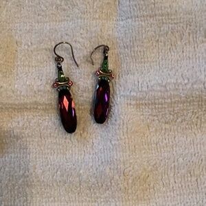 Firefly purple crystal earrings